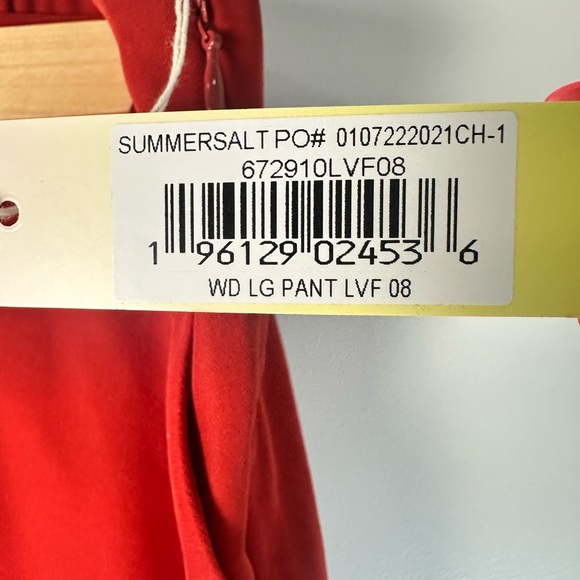 💌 SUMMERSALT Warm Red/Lava Wide‑Leg Pants – Size 8 - Picture 3 of 11